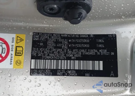 2017 Lexus Rx 450H z USA, uszkodzony, nr VIN 2T2BGMCA1HC019573